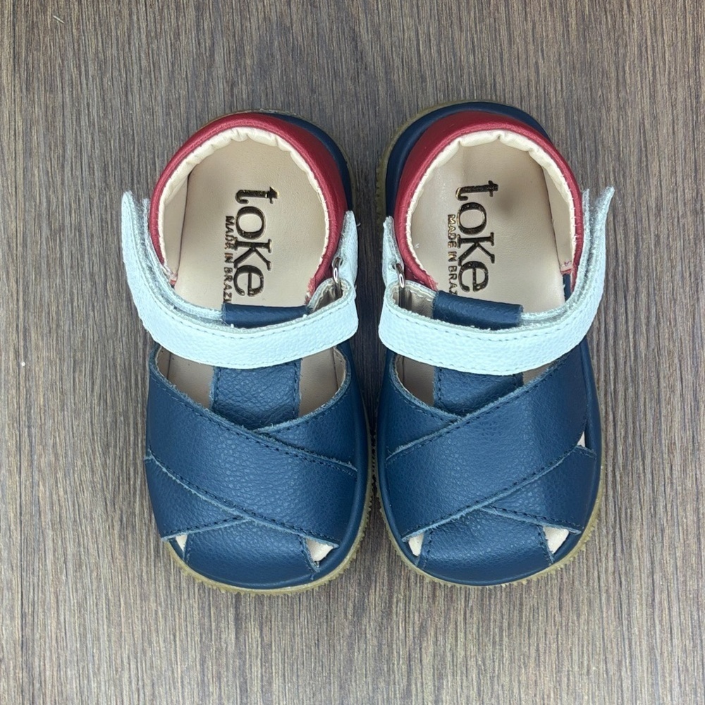 Toke Baby Walker Sandals Blue Red Velcro Soft Sole Size 5C / EU 20 NWOT